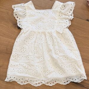 Zara White Eyelet Kids Dress